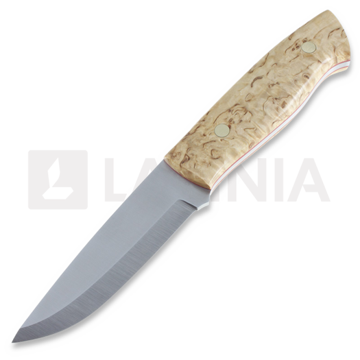 Coltello da caccia Brisa Trapper 95, O-1 Scandi, Curly Birch, firesteel