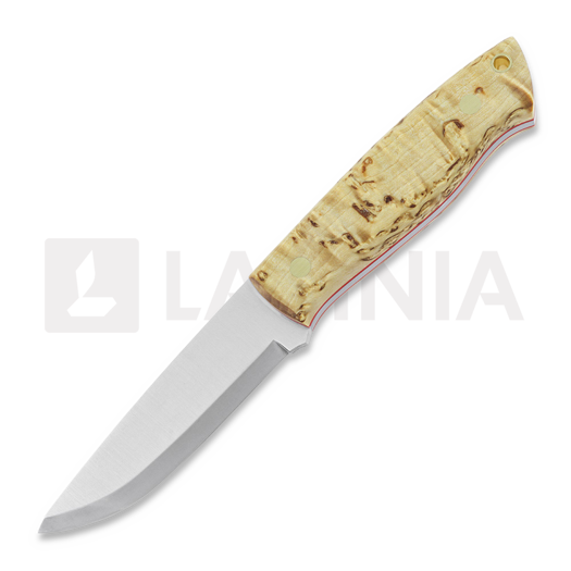 Brisa Trapper 95 סכין, O-1 Scandi, curly birch, left