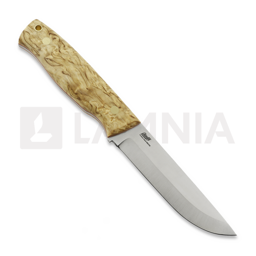 Nuga Brisa Trooper 115, scandi, stab. curly birch, firesteel