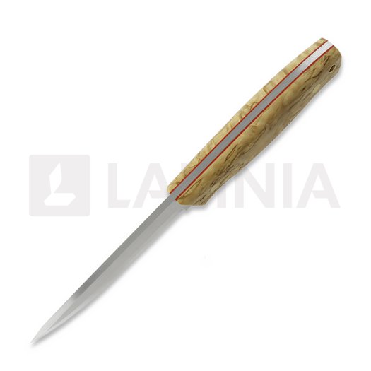 Nuga Brisa Trooper 115, scandi, stab. curly birch, firesteel