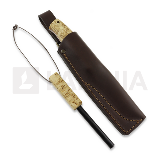 Brisa Trooper 115 peilis, scandi, stab. curly birch, firesteel