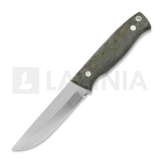 Brisa Trooper 115 puukko, scandi, stabilized curly birch