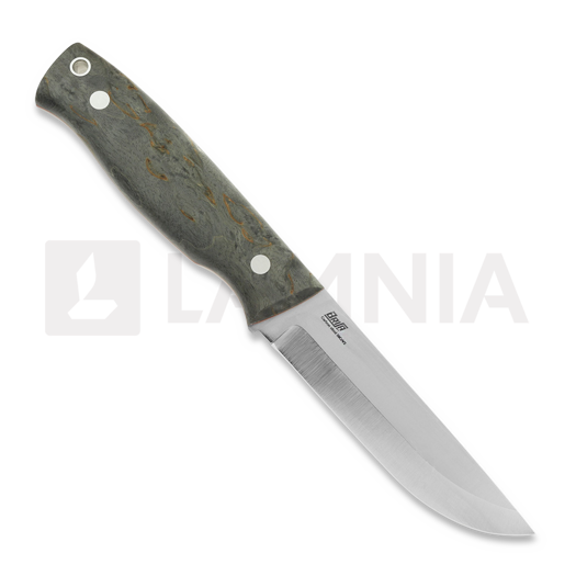 Brisa Trooper 115 kniv, scandi, stabilized curly birch