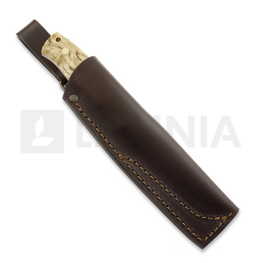 Brisa Trooper 115 puukko, scandi, stabilized curly birch, bushcaft sheath