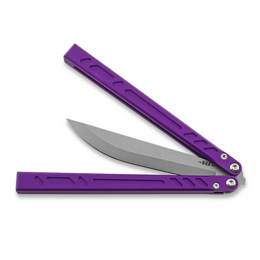 Nož motýlek BRS Aluminum Channel Barebones, Purple Anodized