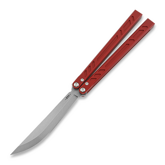 Nož motýlek BRS Aluminum Channel Barebones, Red Anodized