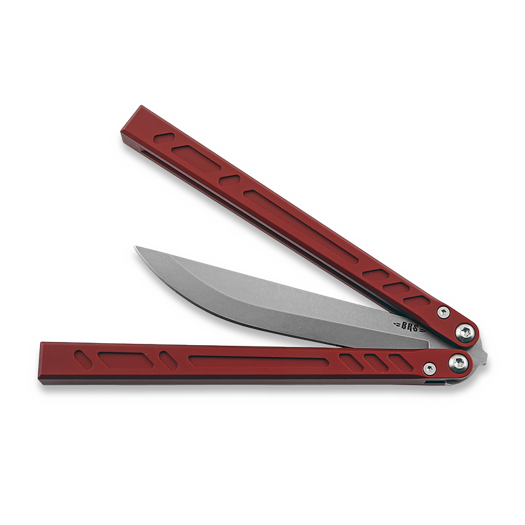 BRS Aluminum Channel Barebones balisong, Red Anodized
