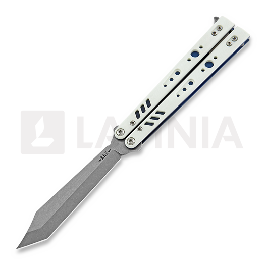 BRS Replicant Premium Tanto butterfly knife, white/blue