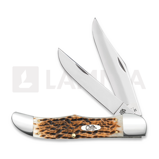 Case Cutlery Amber Bone Peach Seed Jig Large Folding Hunter 접이식 나이프 30093