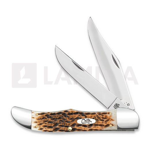 Liigendnuga Case Cutlery Amber Bone Peach Seed Jig Large Folding Hunter 30093