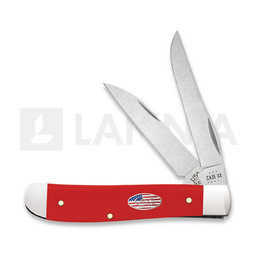 Case Cutlery American Workman Red Synthetic Smooth Mini Trapper pocket knife 73927