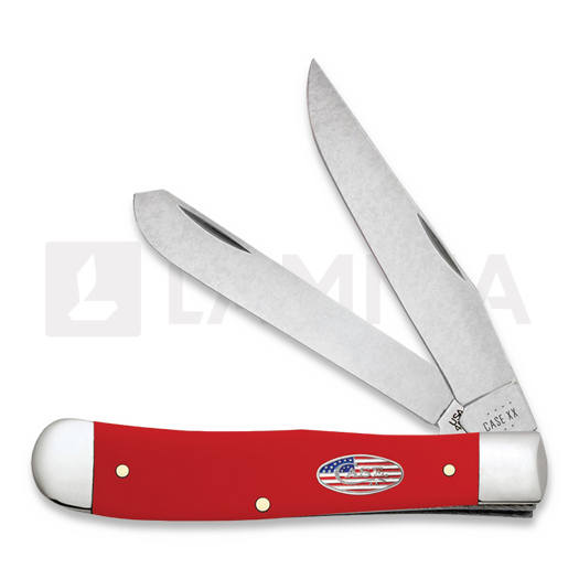Case Cutlery American Workman Red Synthetic Smooth Trapper pocket knife 73930