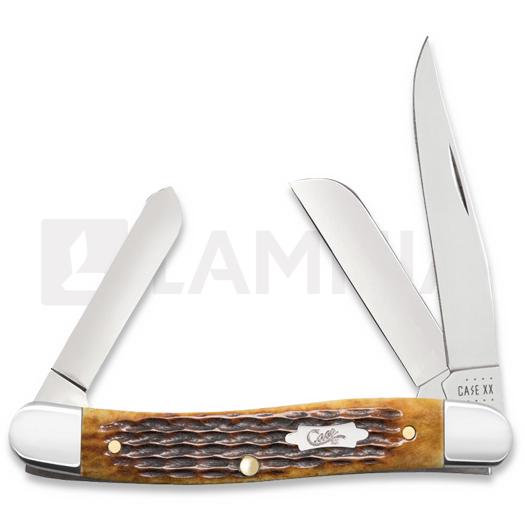 Pocket knife Case Cutlery Antique Bone Rogers Corn Cob Jig Medium Stockman 52834