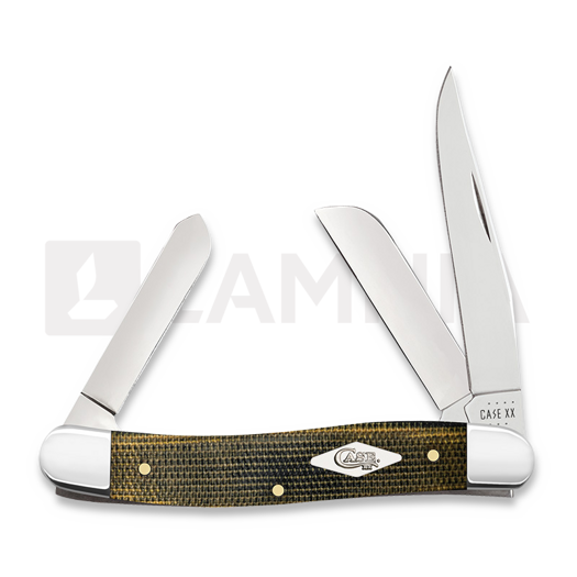 Case Cutlery Black/Green/Natural Canvas Micarta Smooth Medium Stockman pocket knife 23471
