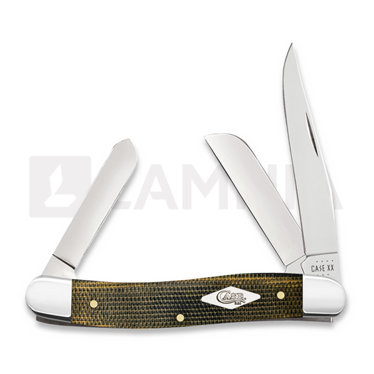 Pocket knife Case Cutlery Black/Green/Natural Canvas Micarta Smooth Medium Stockman 23471