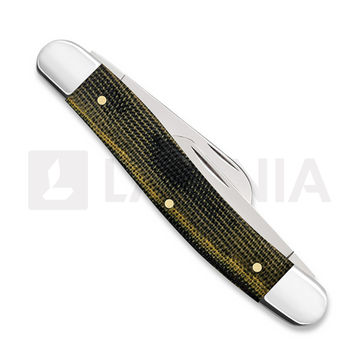 Case Cutlery Black/Green/Natural Canvas Micarta Smooth Medium Stockman pocket knife 23471