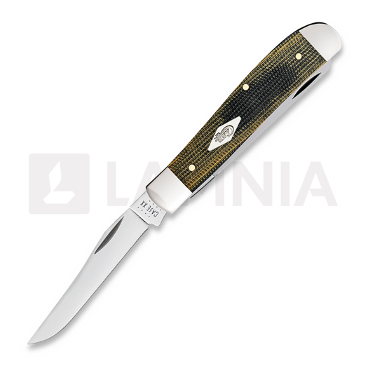 Case Cutlery Black/Green/Natural Canvas Micarta Smooth Mini Trapper Taschenmesser 23472