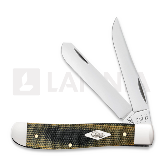 Case Cutlery Black/Green/Natural Canvas Micarta Smooth Mini Trapper kääntöveitsi 23472