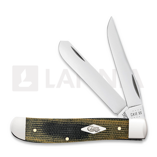 Case Cutlery Black/Green/Natural Canvas Micarta Smooth Mini Trapper sulankstomas peilis 23472