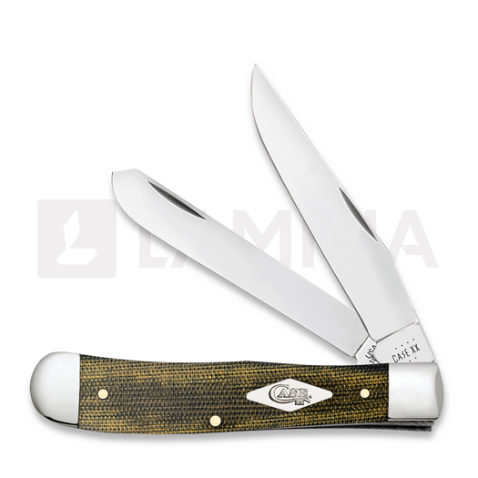 Case Cutlery Black/Green/Natural Canvas Micarta Smooth Trapper pocket knife 23470