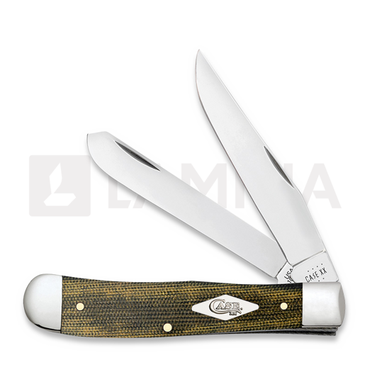 Case Cutlery Black/Green/Natural Canvas Micarta Smooth Trapper pocket knife 23470