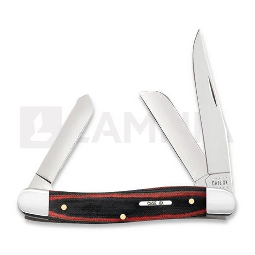 Pocket knife Case Cutlery Black Red Micarta Smooth Medium Stockman 27853