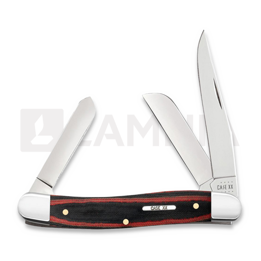 Pocket knife Case Cutlery Black Red Micarta Smooth Medium Stockman 27853