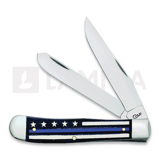 Pocket knife Case Cutlery Blue Line Trapper Bone 06567