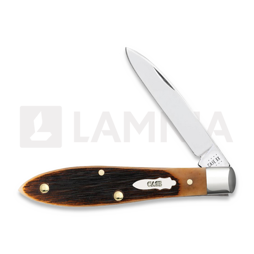 Case Cutlery Bose Amber Bone Sawcut Jig Barehead Tear Drop pocket knife 17895