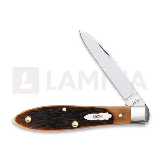 Case Cutlery Bose Amber Bone Sawcut Jig Barehead Tear Drop Pocket knife 17895