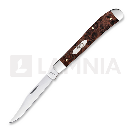 Pocket knife Case Cutlery Brown Maple Burl Smooth Slimline Trapper 64063