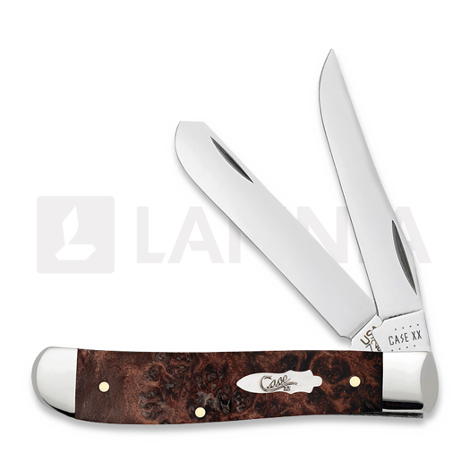Case Cutlery Brown Maple Burl Wood Mini Trapper pocket knife 64062
