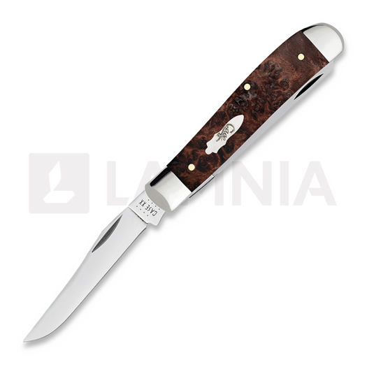 Case Cutlery Brown Maple Burl Wood Mini Trapper pocket knife 64062
