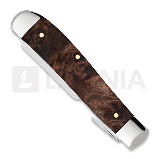 Case Cutlery Brown Maple Burl Wood Mini Trapper pocket knife 64062