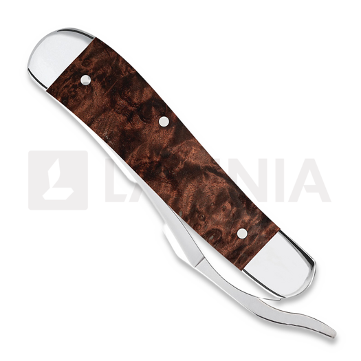 Case Cutlery Brown Maple Burl Wood Smooth RussLock pocket knife 64068