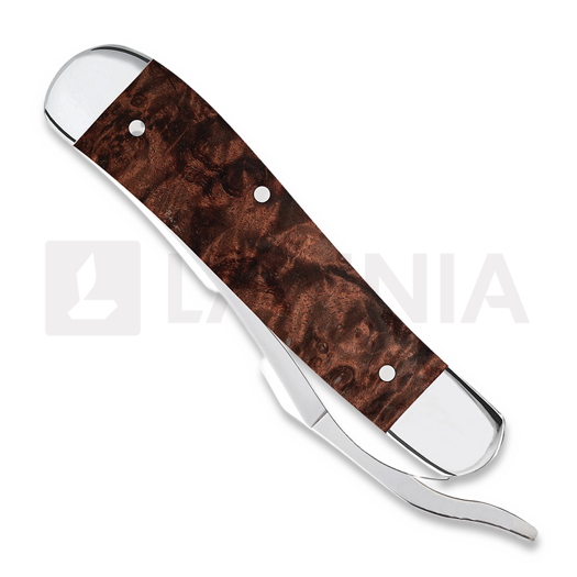 Case Cutlery Brown Maple Burl Wood Smooth RussLock pocket knife 64068