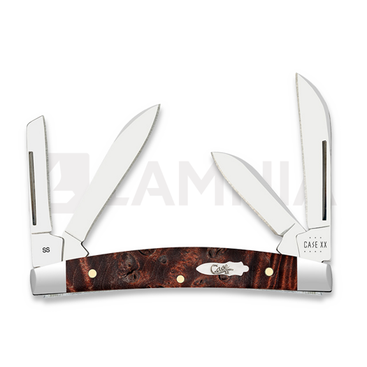 Pocket knife Case Cutlery Brown Maple Burl Wood Smooth Small Congress 64069