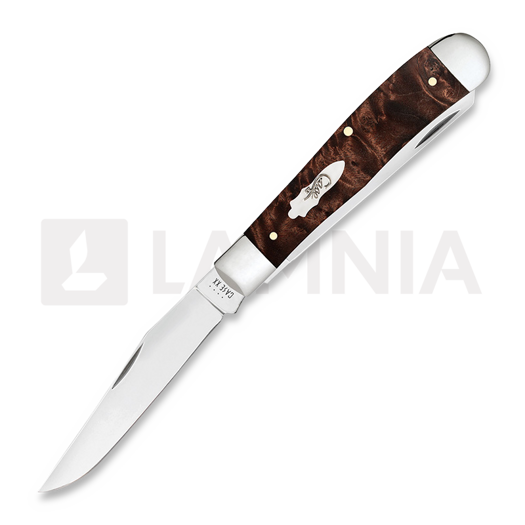 Case Cutlery Brown Maple Burl Wood Smooth Trapper pocket knife 64060