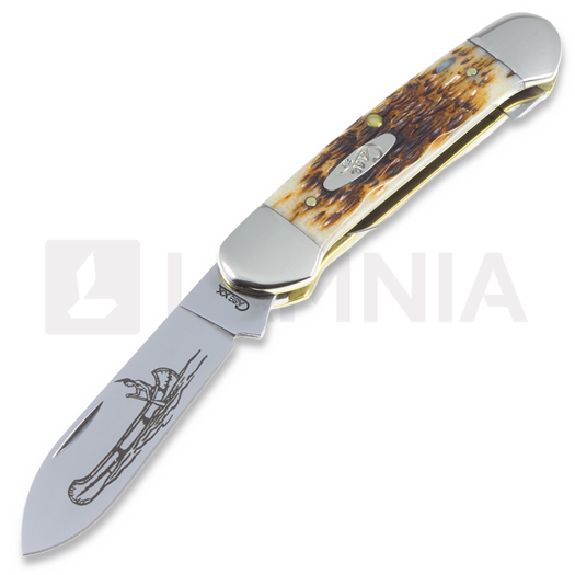 Pocket knife Case Cutlery Canoe Amber Bone 00263