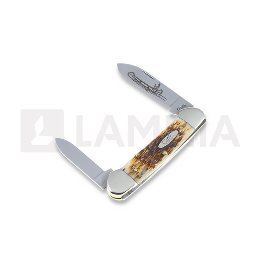 Case Cutlery Canoe Amber Bone linkkuveitsi 00263