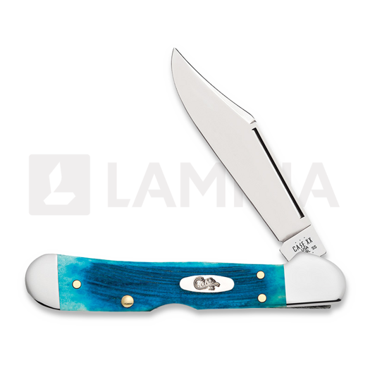 Pocket knife Case Cutlery Caribbean Blue Bone Sawcut Jig Mini CopperLock 25585