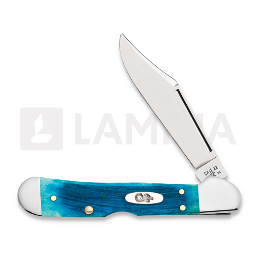 Pocket knife Case Cutlery Caribbean Blue Bone Sawcut Jig Mini CopperLock 25585