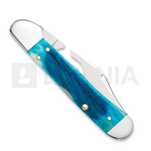Case Cutlery Caribbean Blue Bone Sawcut Jig Mini CopperLock pocket knife 25585