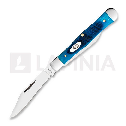 Pocket knife Case Cutlery Caribbean Blue Bone Sawcut Jig Small Swell Center Jack 25587