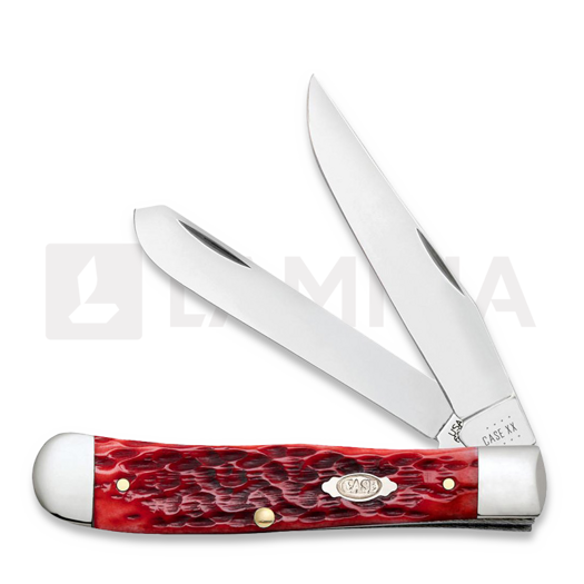 Case Cutlery Dark Red Bone Peach Seed Jig Chrome Vanadium Trapper pocket knife 31950