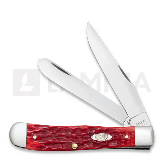 Case Cutlery Dark Red Bone Peach Seed Jig Chrome Vanadium Trapper pocket knife 31957