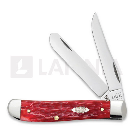 Pocket knife Case Cutlery Dark Red Bone Peach Seed Jig Mini Trapper 31952