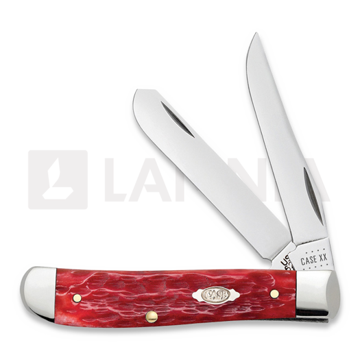 Case Cutlery Dark Red Bone Peach Seed Jig Mini Trapper pocket knife 31952