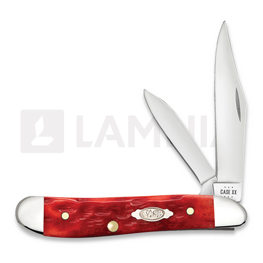 Pocket knife Case Cutlery Dark Red Bone Peach Seed Jig Peanut 31948