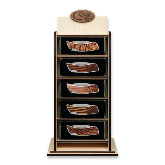 Case Cutlery Display Countertop Blk/Birch Woodchuck 64325